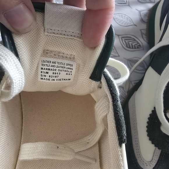 Tory Burch Cream and Green Lace-Up Sneakers - Picture 2 of 4